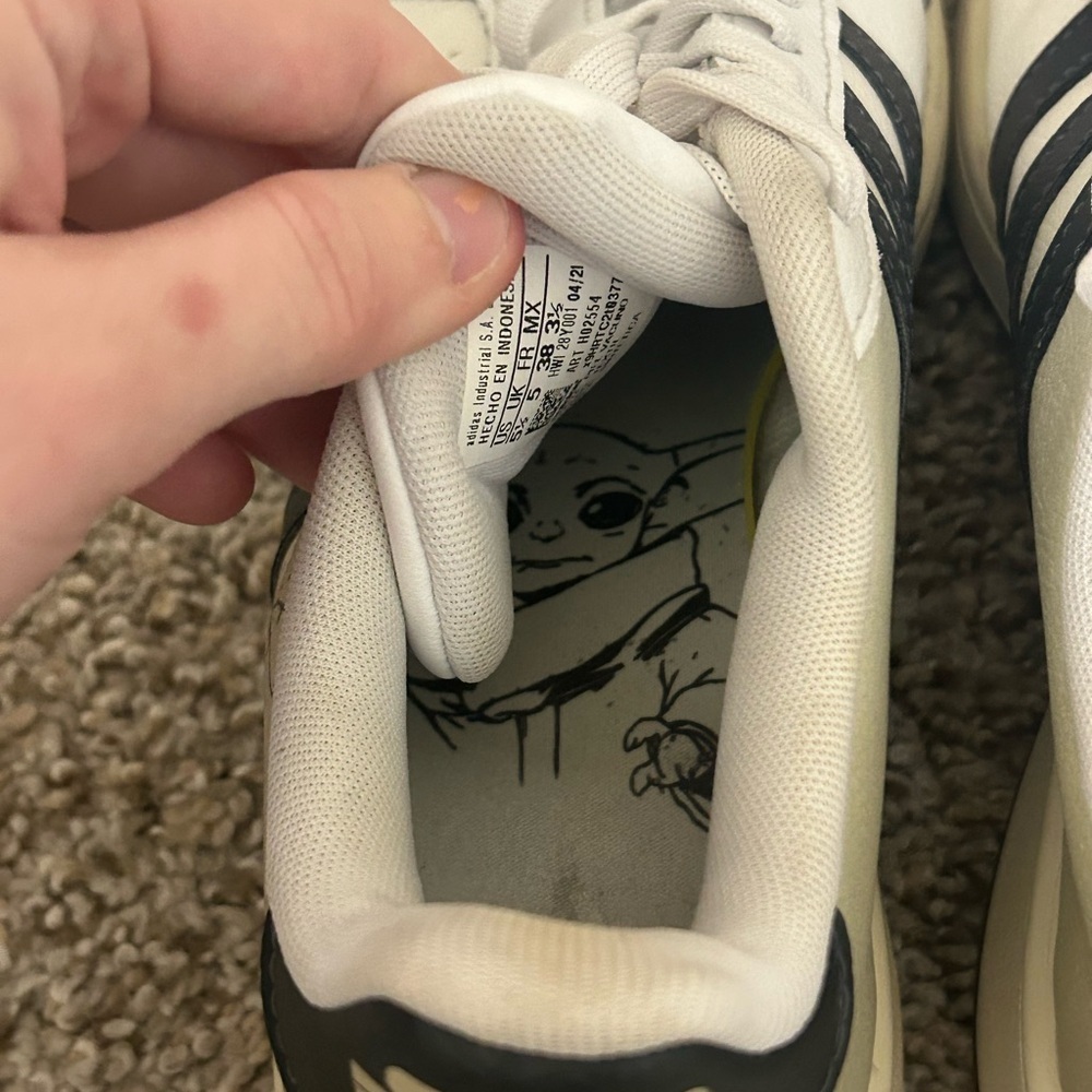 adidas Star Wars x Grand Court Baby Yoda Men's Sneakers White Black Grogu Sz 5.5 - Picture 9 of 12